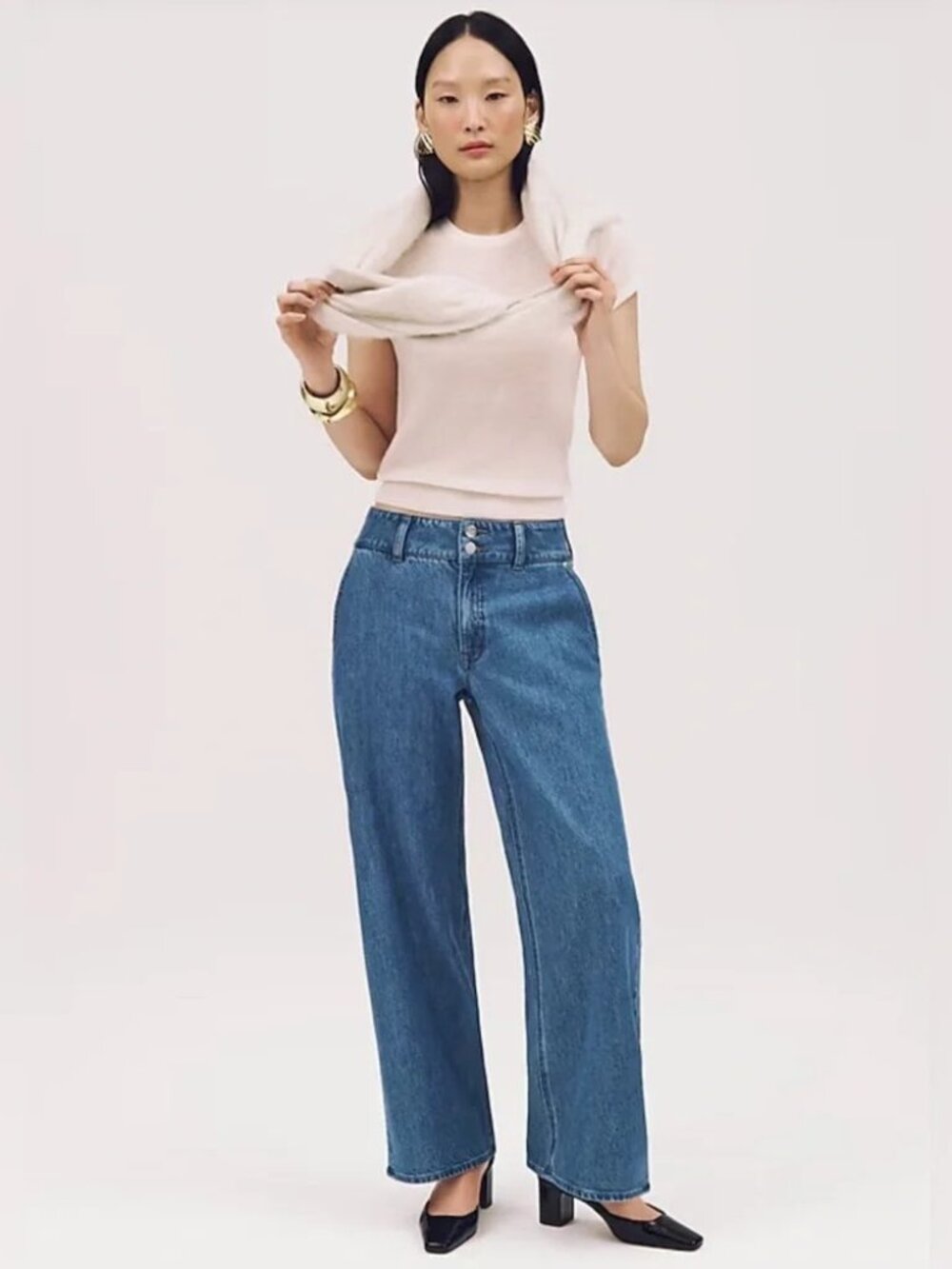 J.Crew Slim-wide jean with stacked buttons  NWT